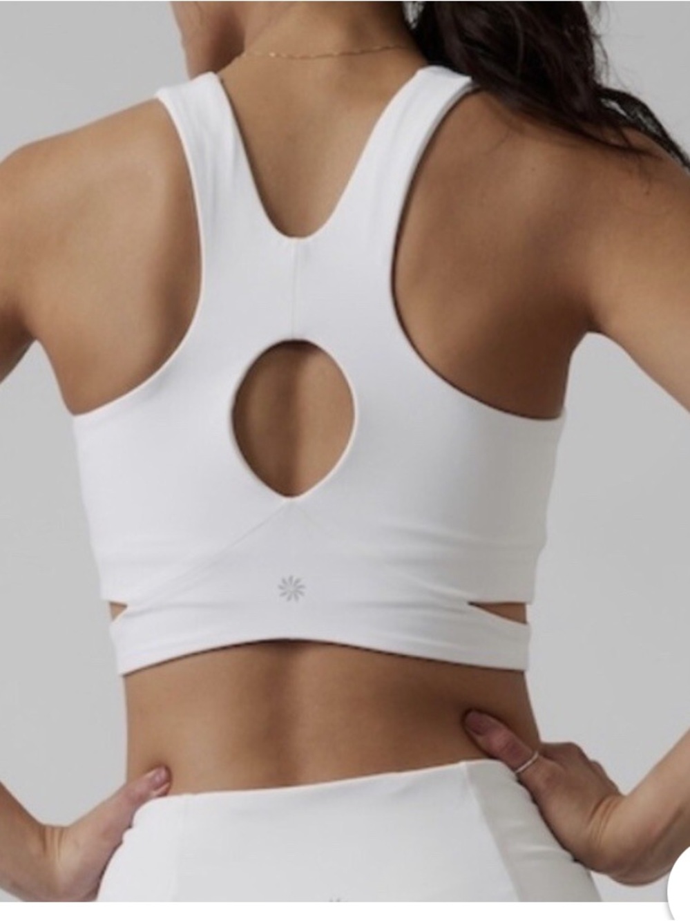 Athleta White Cutout Racerback Sports Bra